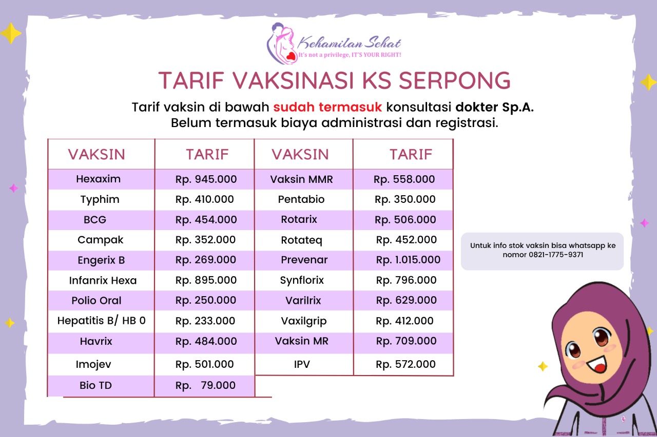 harga imunisasi anak di Tangerang