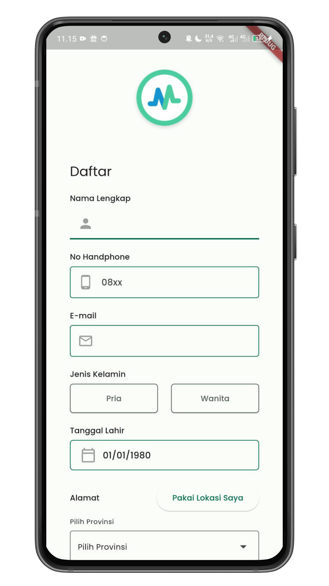 4. Lakukan pengisian data, kemudian klik daftar